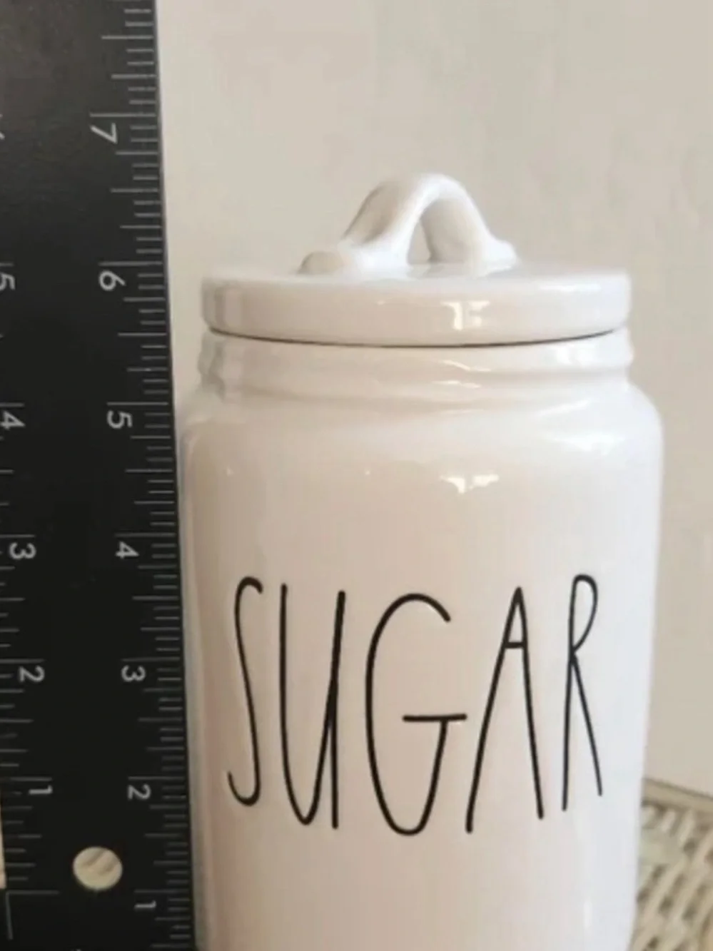 Rae Dunn White Ceramic 'SUGAR' Canister with Black Lettering